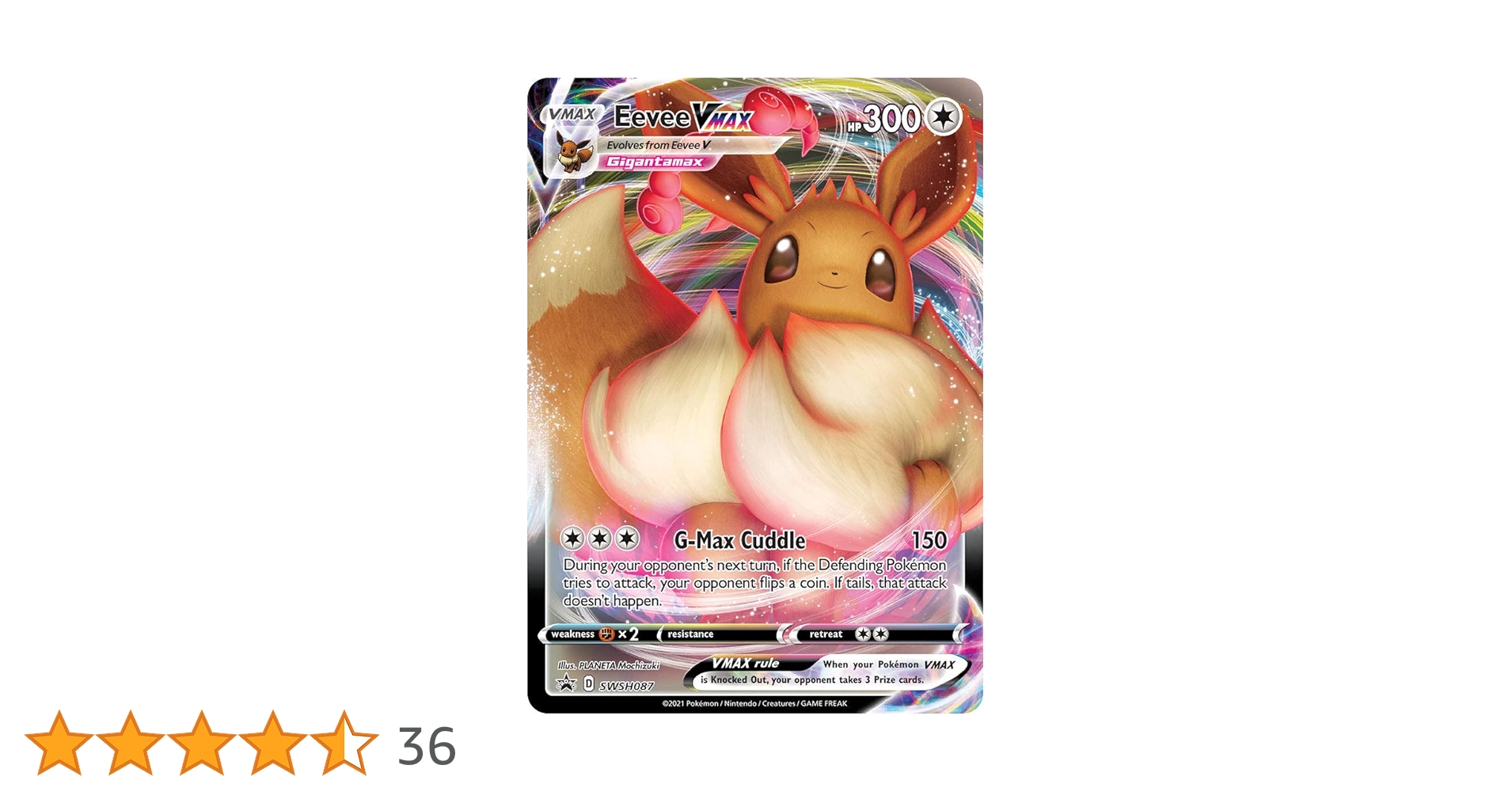 Eevee VMAX SWSH087 Pokemon Full Art Promo Card (Shining