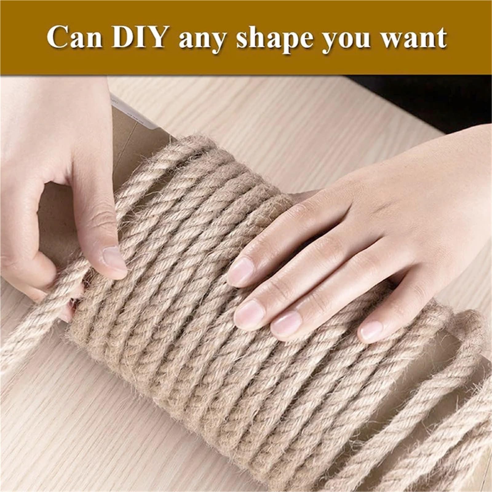 Corde en Jute Naturelle, Ficelle De Jute Paquet 10-14mm 10 Mètres(14mm 10meters)