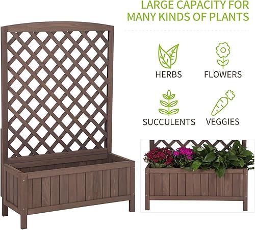 Miniatura 2 de Maceta con enrejado para exteriores, maceta vertical elevada, gran capacidad