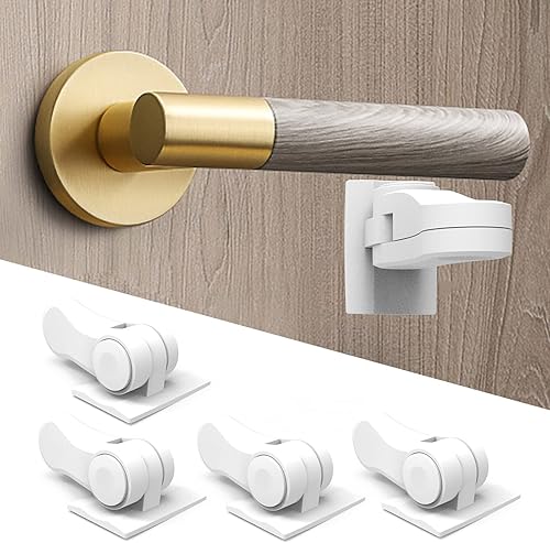 Cerradura de manija de puerta a prueba de bebés (paquete de 4) Cerradura de manija de puerta, cerradura de palanca de puerta a prueba de niños,