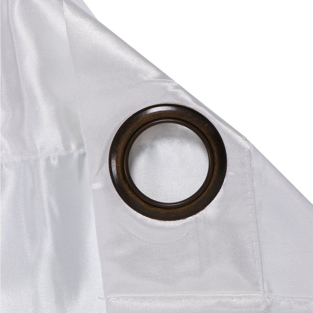 Enakshi® Smooth Satin Window Curtains Blackout Shade Eyelet Curtains 100x250cm White|Home & Garden | Window Treatments & Hardware | Curtains Drapes & Valances-image-2