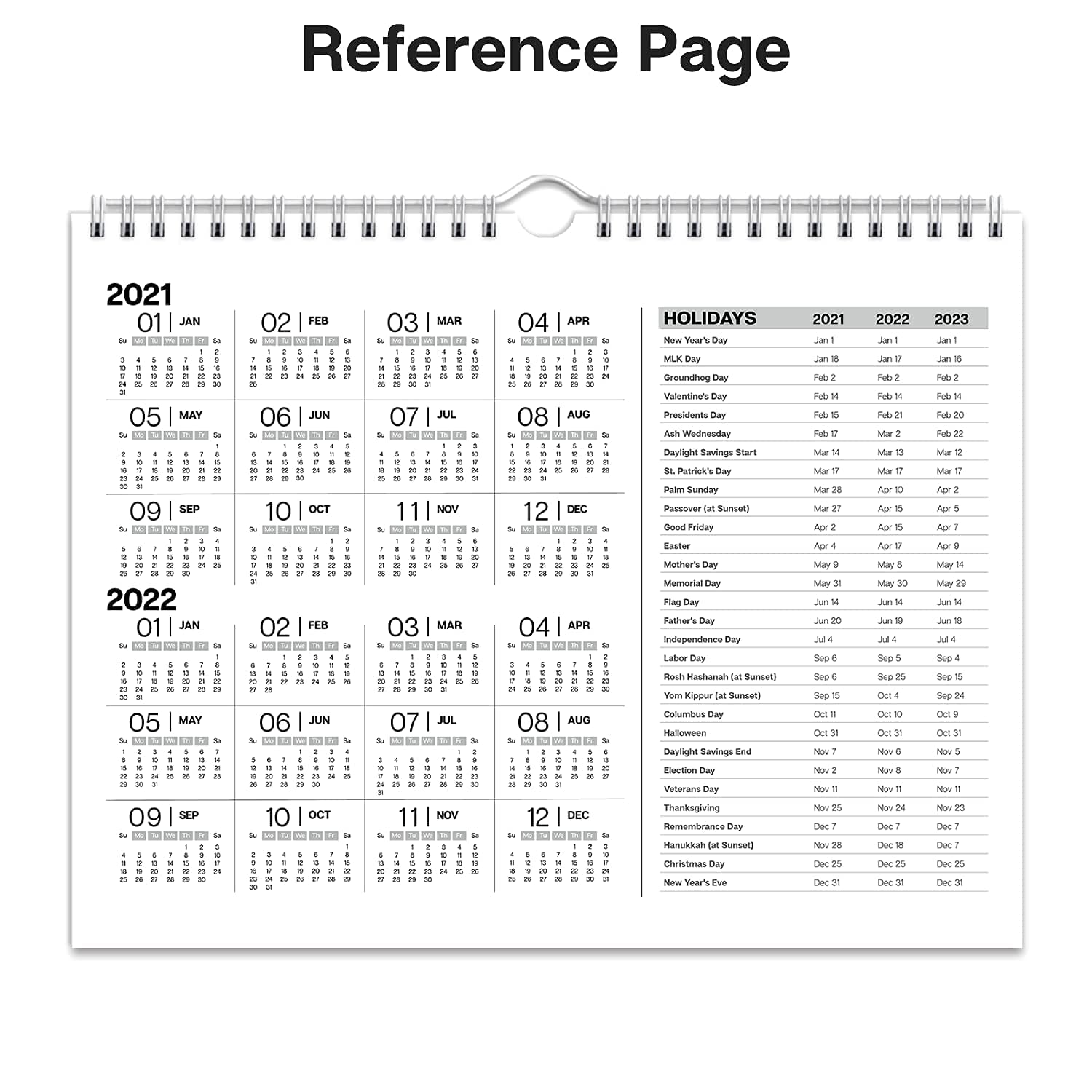 Dunwell Small Wall Calendar 2022 (Colorful) 8.5x11 Calendar, Hanging Wall Calendar 2022 for