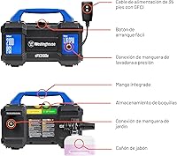 Vista 4 de Westinghouse ePX3100v - Lavadora a presión eléctrica, 2100 PSI máximo, 1.76 GPM máximo, asa de transporte incorporada, cañón de espuma desmontable