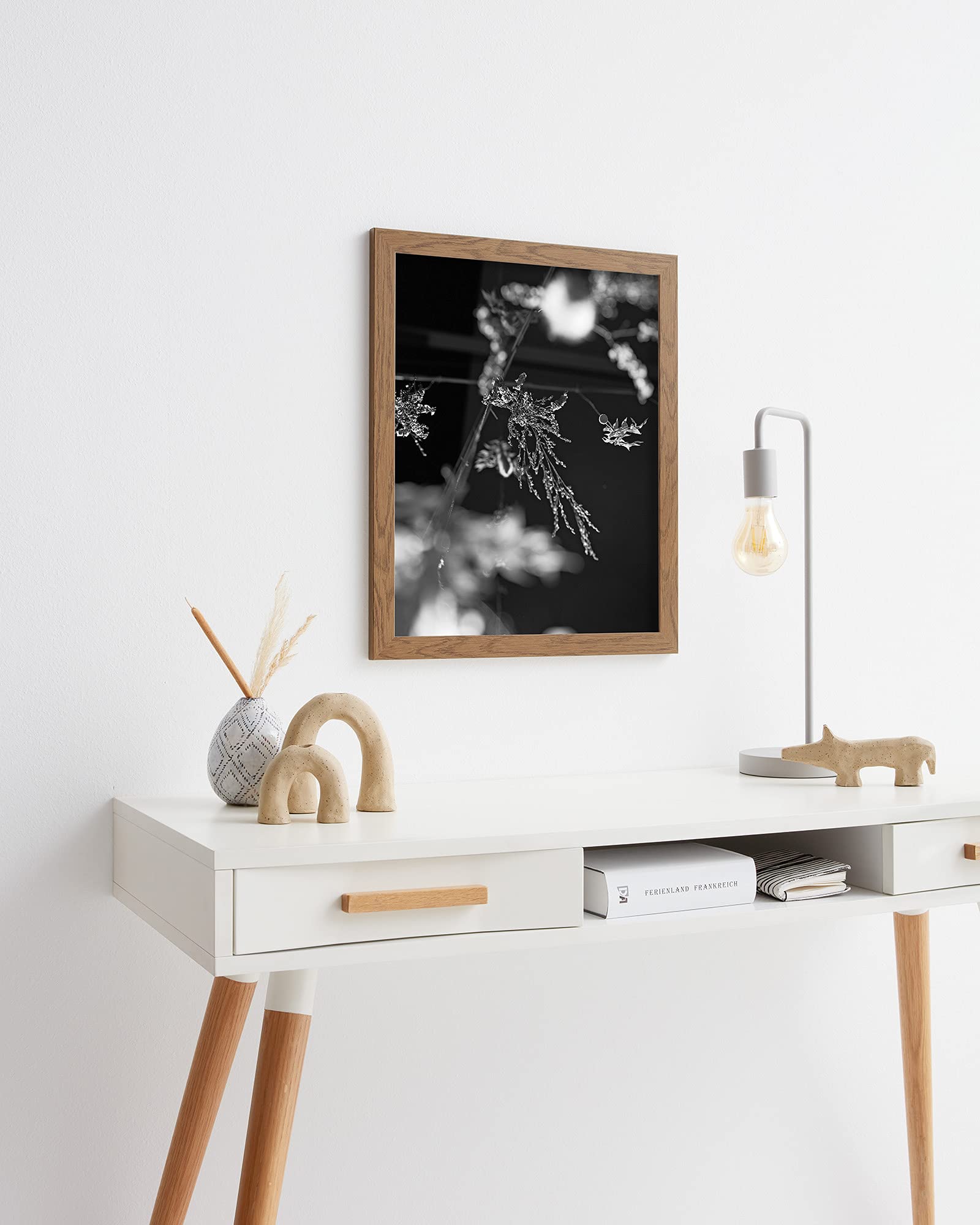 VO design Premium Bilderrahmen Finn 60 x 120 cm Eiche Rustikal Optik mit entspiegeltem Kunstglas - Farbe und Größe frei wählbar