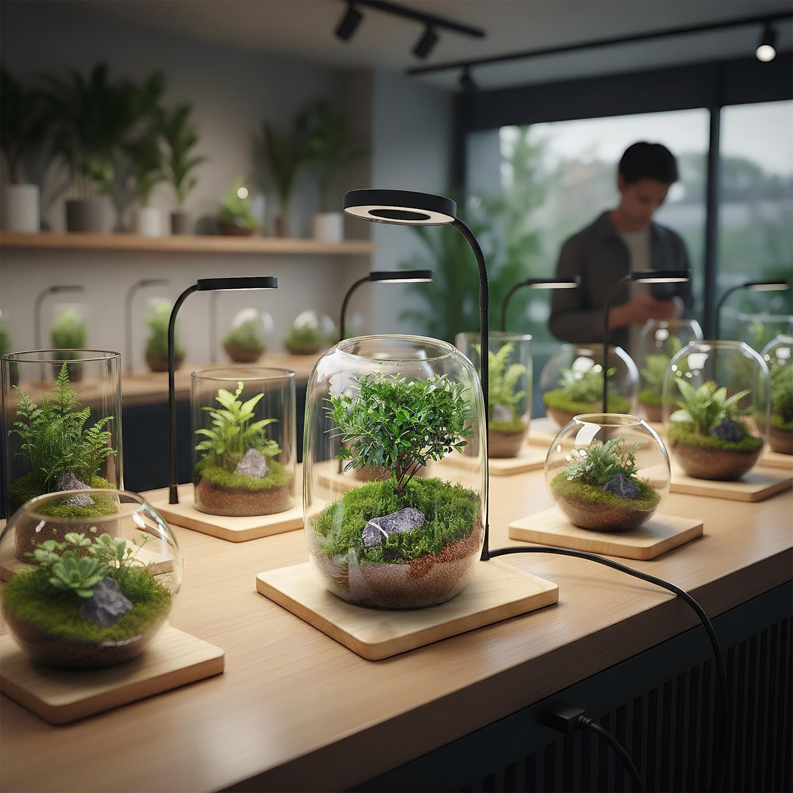 Lampe de Croissance LED Éclairage D'Aquarium LED Rotatif Alimenté Par USB | Éclairage Pour Aquariums Et Terrariums Pour Bureau À Domicile Étagère De Présentation