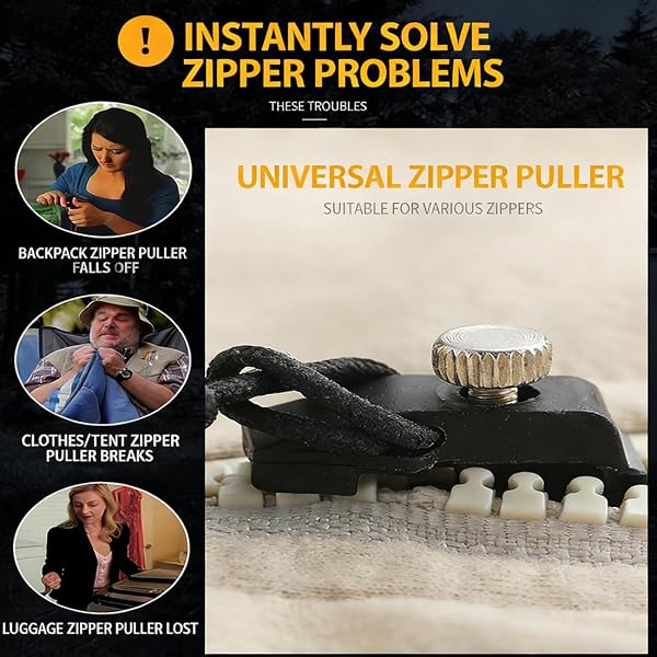 KEPYATI 12 Pezzi Cursore Cerniera Ricambio Universale, 3 Misure - Kit Riparazione Cerniera Essenziale Per Cerniere In Nylon Plastica Metallo, Riparazione Facile Per Zip Puller Rotto - 4