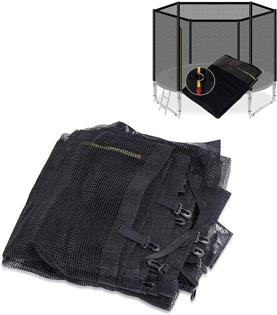 Zapasowa siatka bezpieczeństwa do trampolin ogrodowych Ø 120-488 cm, kompatybilna z 6/8 sprężynami i odporną na warunki atmosferyczne matą trampolinową, zwiększone bezpieczeństwo