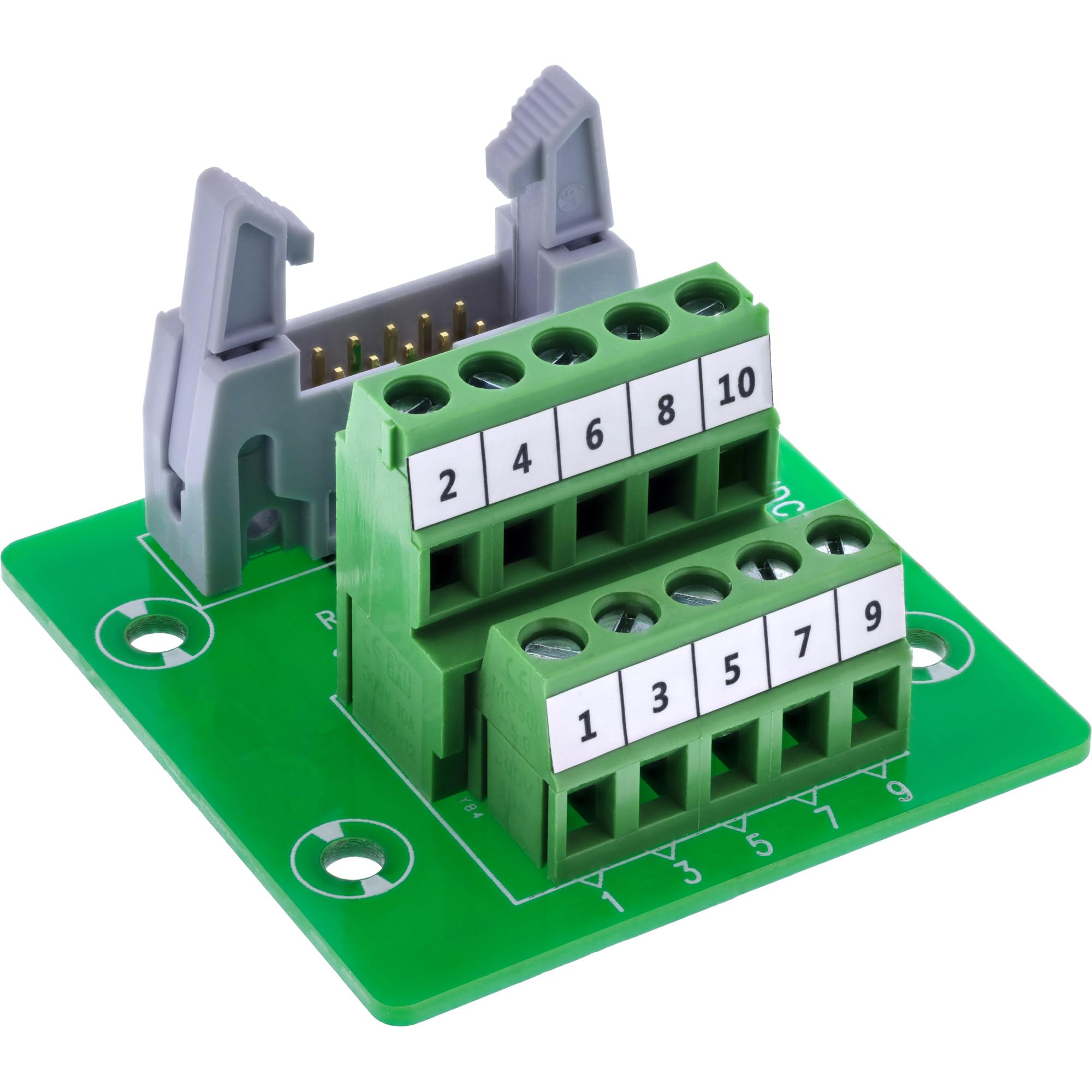InLine IDC 10 gniazdo na blok zacisków, 5-biegunowy, adapter kabla płaskiego, kompaktowe rozwiązanie do płytek z zaciskami śrubowymi, idealne do inteligentnego domu i DIY, 92504O