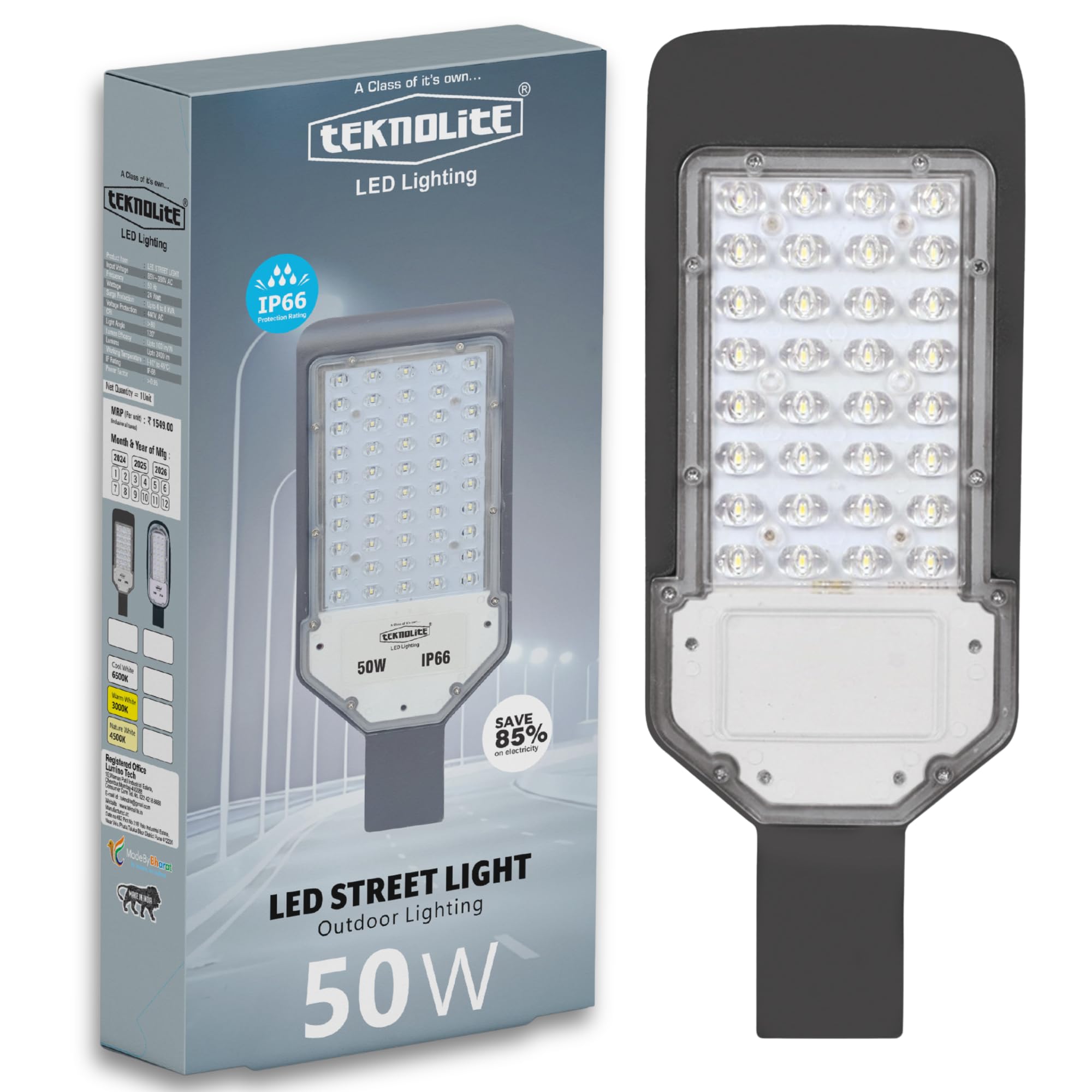 teknolite 50W LED Street Light (Natural White) Outdoor Lights