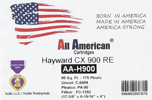 Miniatura 2 de Cartucho de filtro de piscina All American AA-H900: Sustituye a Hayward CX900, C900, PA90, CX900RE Pleatco PA90, Filbur FC-1292, Unicel C-8409