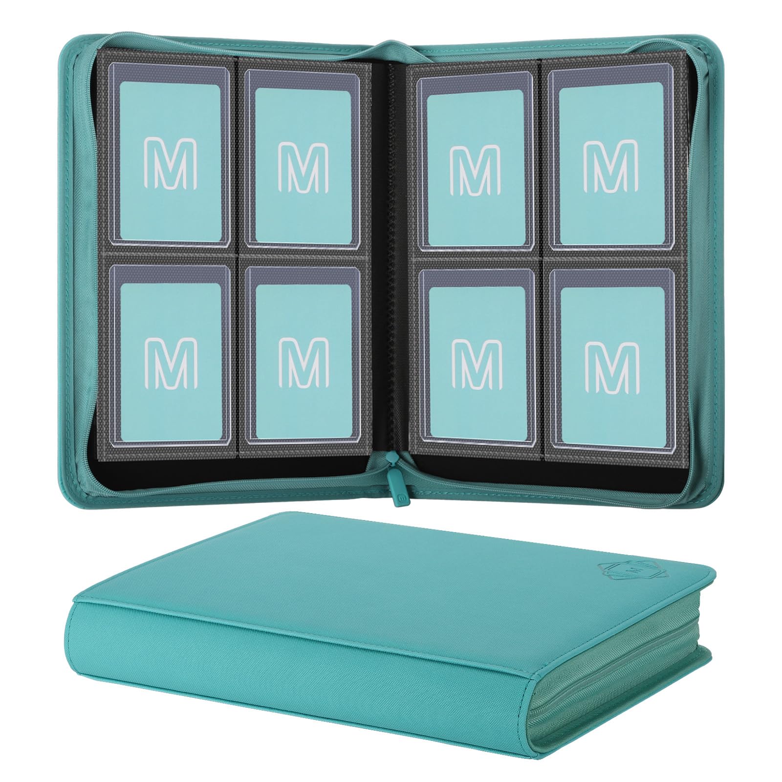 Toploader Binder,4-Pocket Side Load Trading Card Album, Holds 128 Cards with Double-Sided Pockets for MTG, Sports Cards, Top Loader Storage