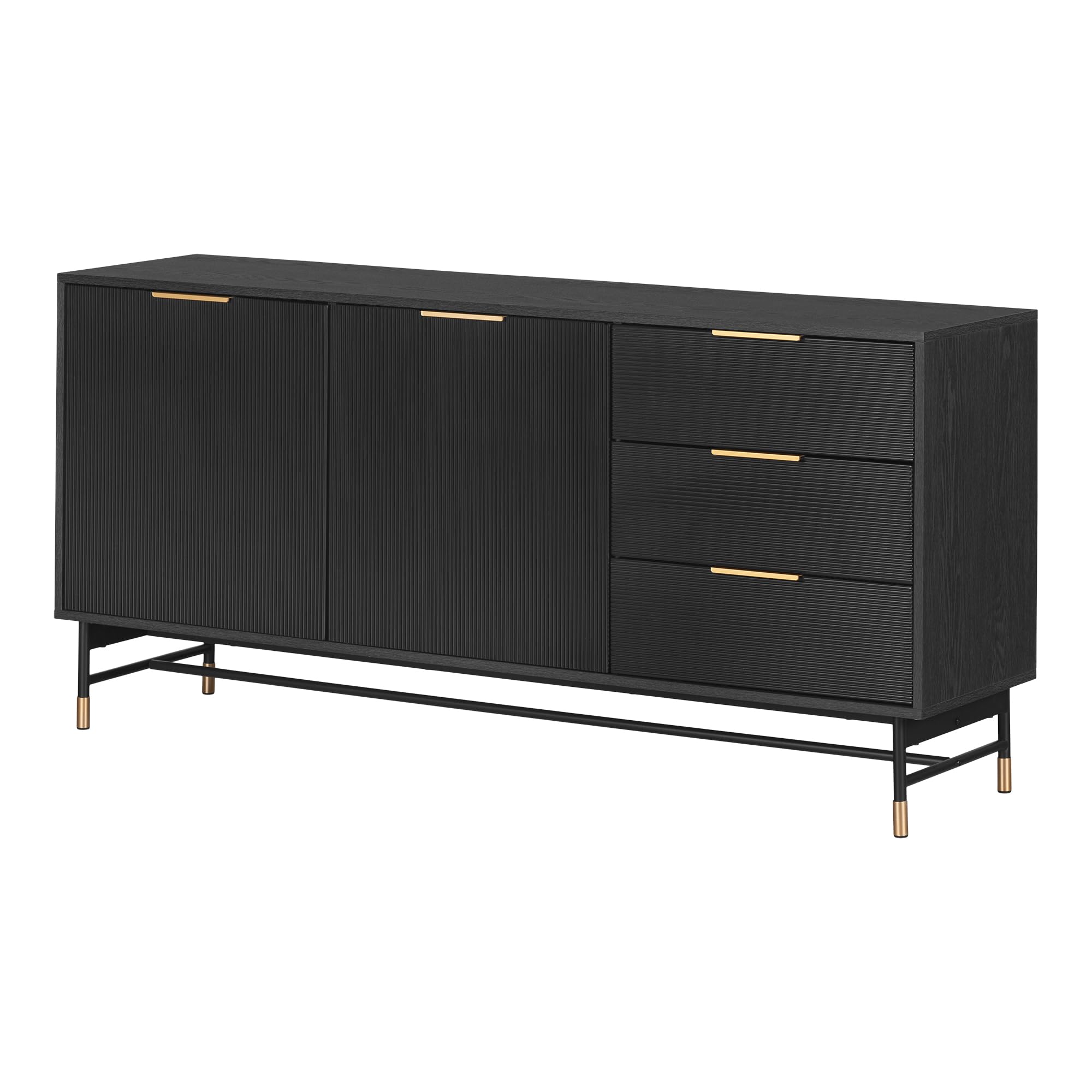 Amazon.com - South Shore Arlo Sideboard with Ribbed Doors and Drawers ...