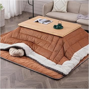 Kotatsu Table,Kotatsu Futon, Japanese Table Blanket Korean Stove Desk for Floor Sitting with Heater Tatami Electric Coffee LowWood Color,120x80x45cm