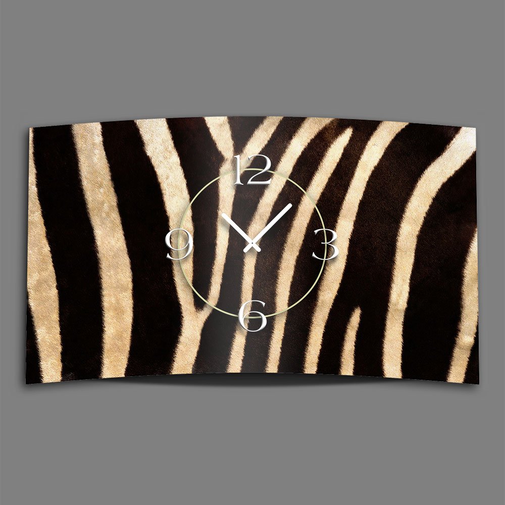 DIXTIMEAnimalprint Zebra Fur Designer Wall Clock Modern Wall Clocks Design Quiet No Ticking 3DS-0294