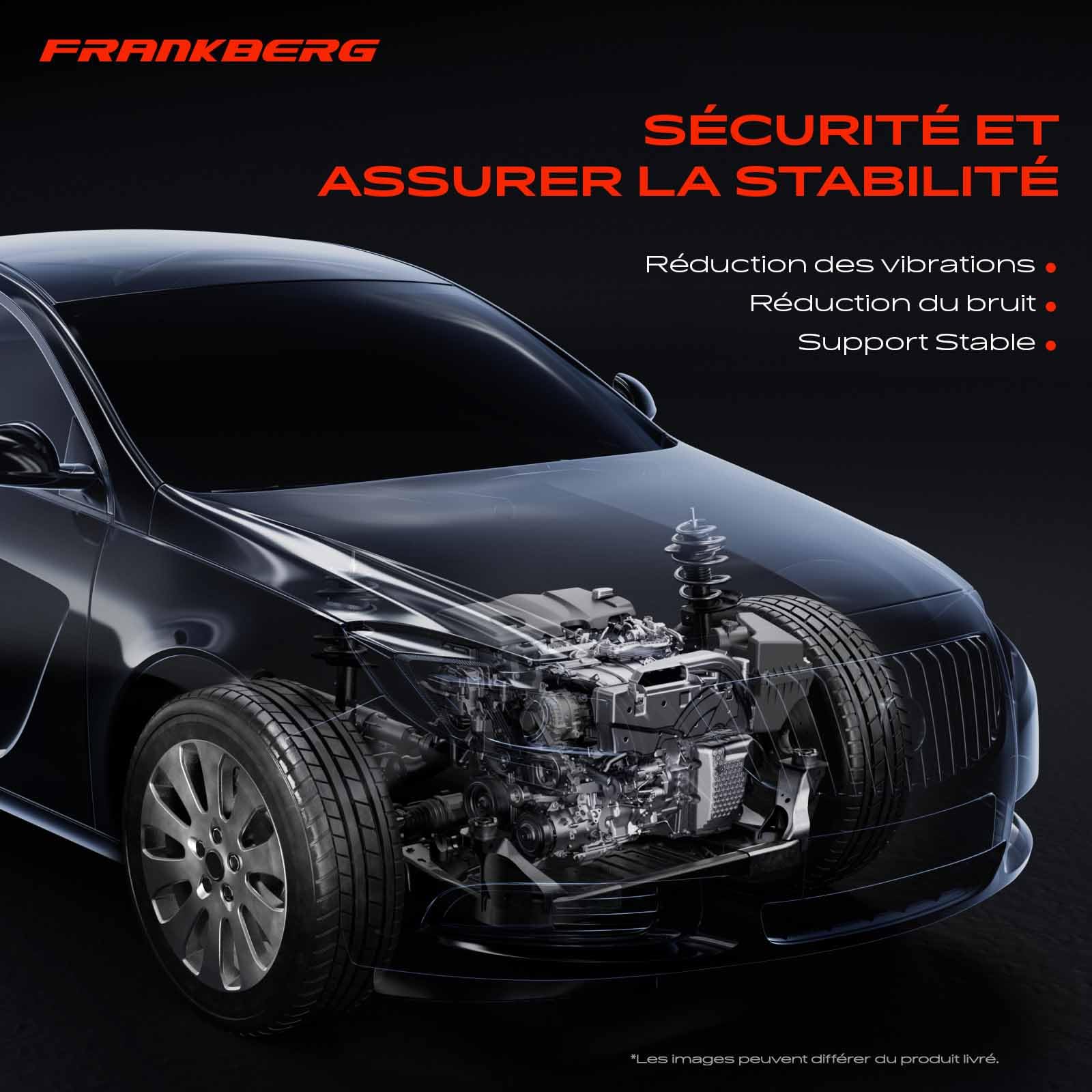 Frankberg 3 supports moteur avantarrière 1236128250 | Compatible avec: R.A.V 4 III A3, R.A.V 4 II A2