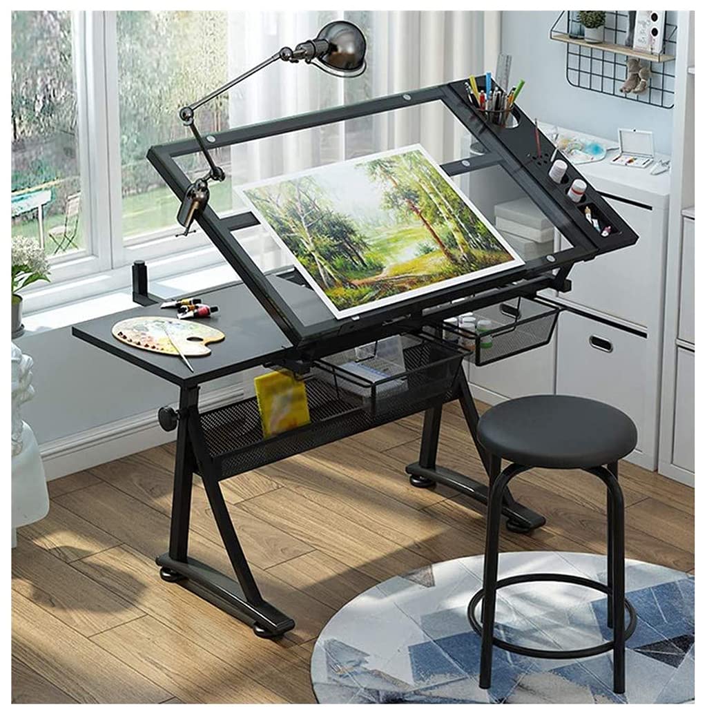 Tavolo da Disegno Tavolo da disegno regolabile in altezza, scrivania da disegno con altezza regolabile per design artistico disegno scrittura pittura artigianato lavoro di disegno e studio, senza sgab