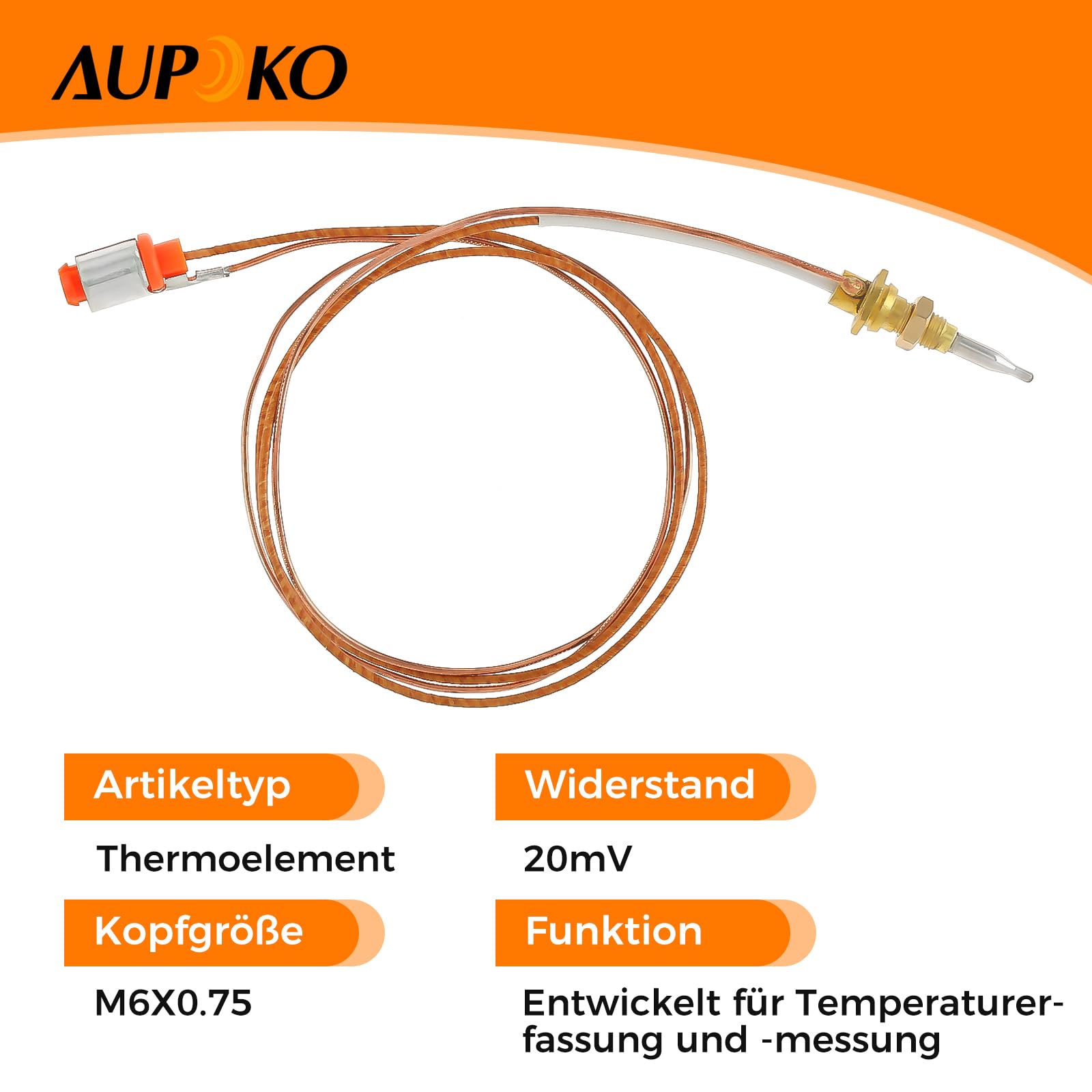 60cm Gas Thermoelement M6x0.75 Universal Kamin Teile Für Kamin Gasherd Heizung Brenner