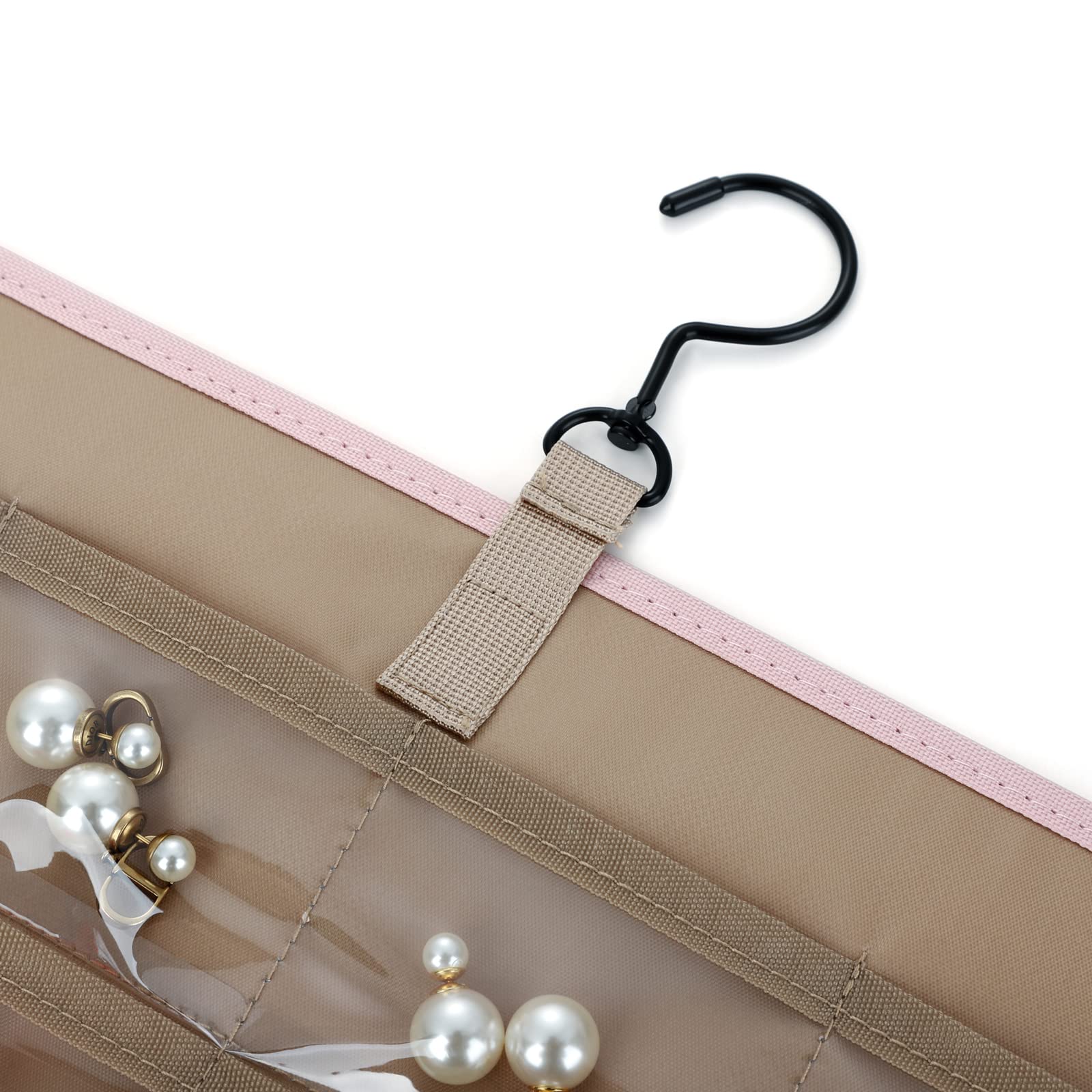 Organizzatore Gioielli Da Appendere - Doppia Faccia Con Tasche Per Collane E Orecchini - Foto 6