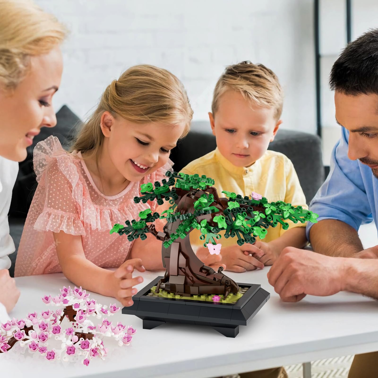 Bonsai Tree 4 in 1 Building Block Kits, Four Season Bonsai Tree