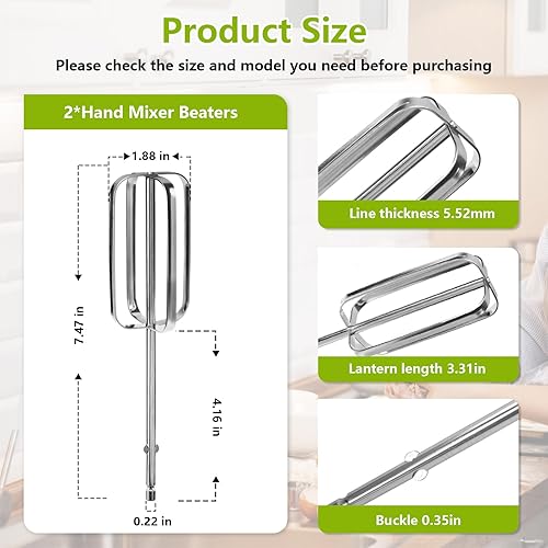 Miniatura 5 de Alocs Batidores de mano para batidoras de mano, accesorios de repuesto para batidoras de mano para batidoras de mano Hamilton Beach 62682RZ 62692