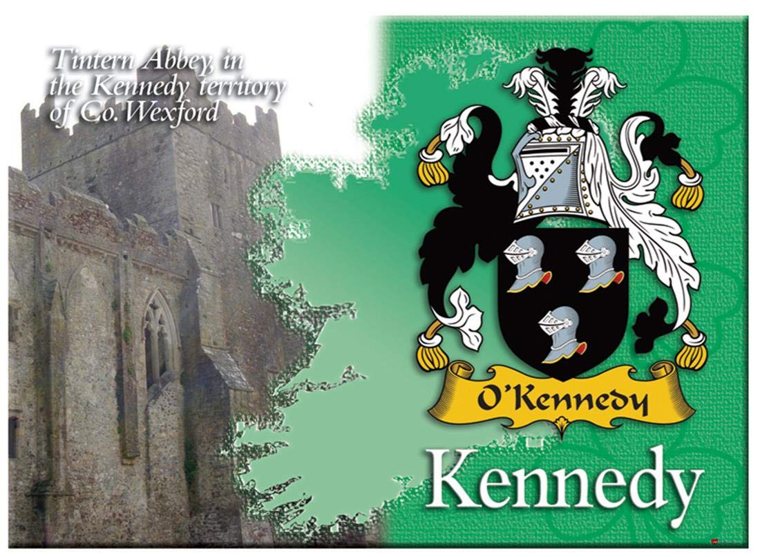 Kennedy Irish Family Name Souvenir Metallic Picture Fridge Magnet
