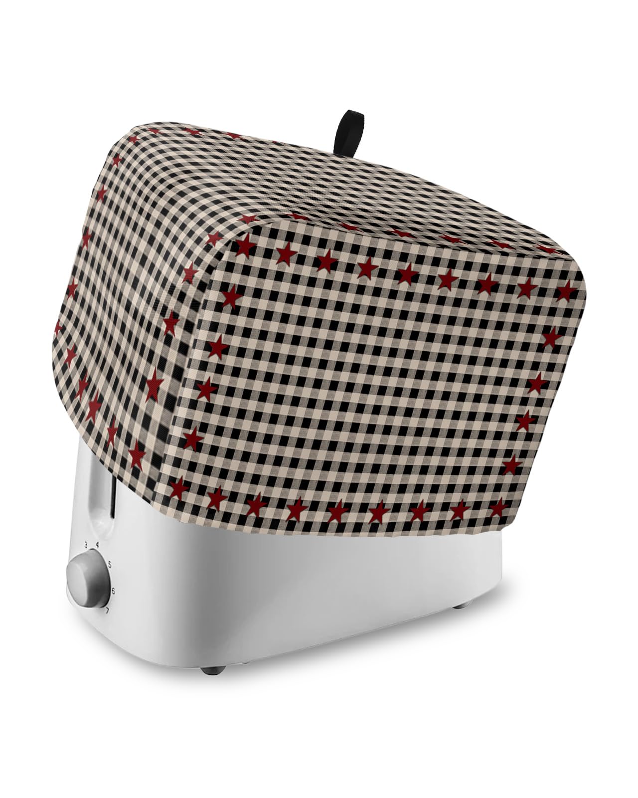 Toaster Dust Cover with Pockets, Country Star Berry Black Buffalo Plaid Soft Washable 2 Slice Toaster Cover, Dust-proof Cover for Small Appliance Cover and Fingerprint Protection-image-45