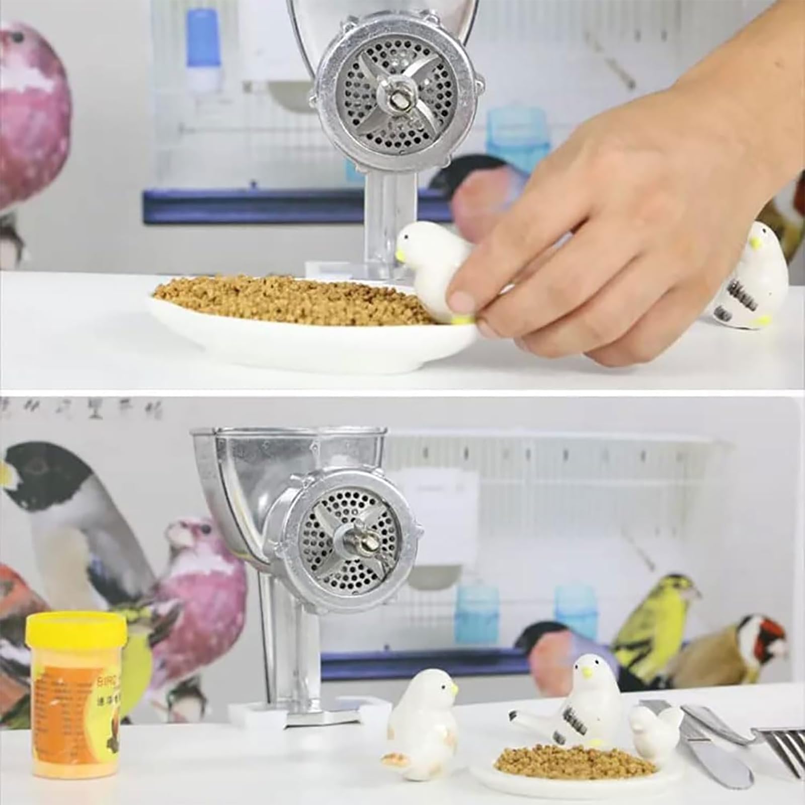 Macchina manuale per pellet per alimenti per animali domestici fatti in casa, facile da pulire, migliore effetto di taglio, ideale per macinare animali domestici e bestiame, diametro stampo pellet 1,5