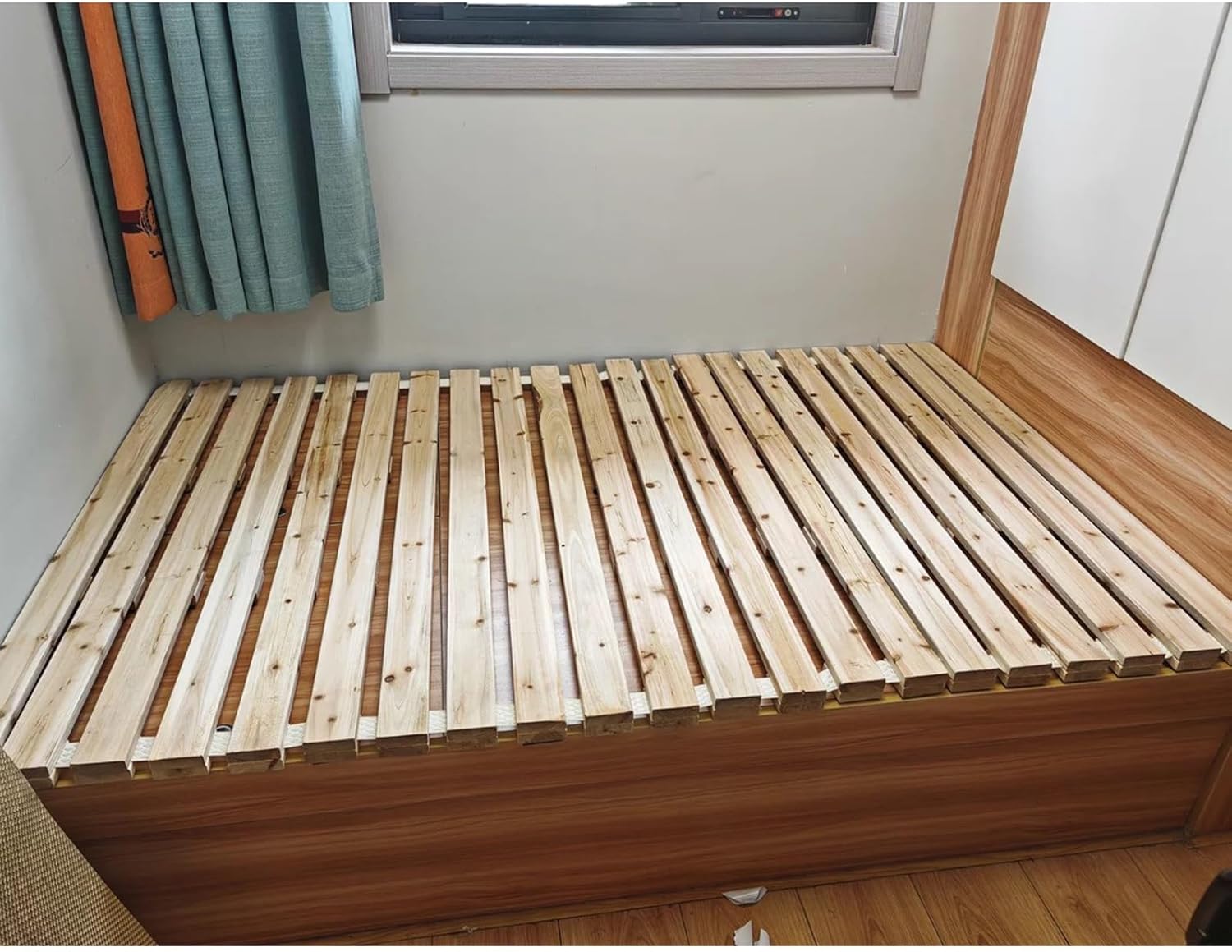 Rollable Floor Mattress Frame，Bedrooms Bed Slats Single/Double/King Size, 60 70 80 100 120 135 150 180 cm Width Folding Board Mattress & Wooden Bunkie Board, Soft Bed Into Hard Pad Boards(20