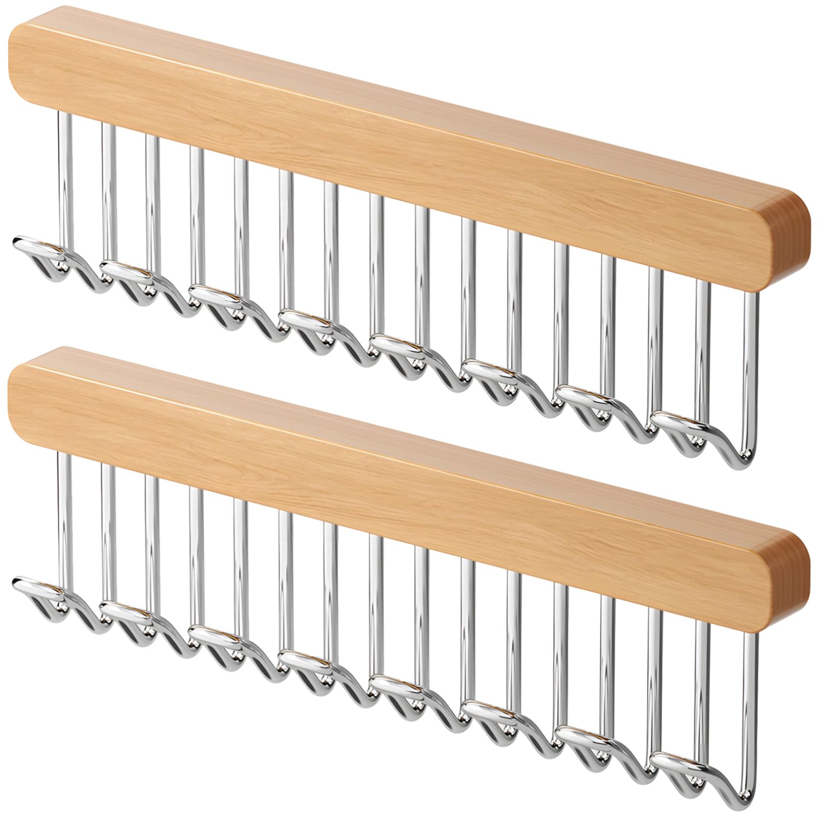 Tringles en bois rétractables lot de 2 pour un gain de place optimal en dressing