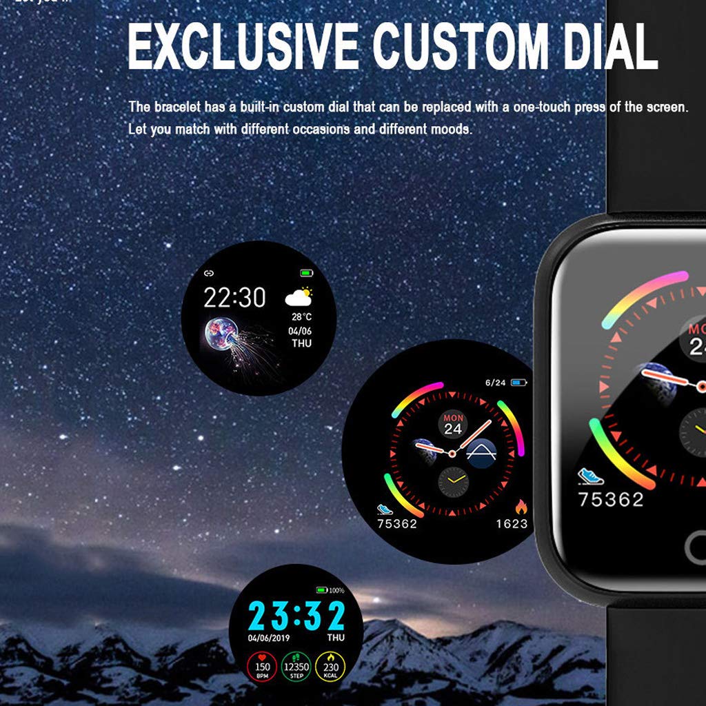 Rastreadores De Actividad Fitness Reloj Inteligente Monitor De Ritmo Cardíaco, Pulsera Deportiva Impermeable Podómetro De Calorías Rastreador De Sueño, Para Hombres Mujeres Niños Android IOS
