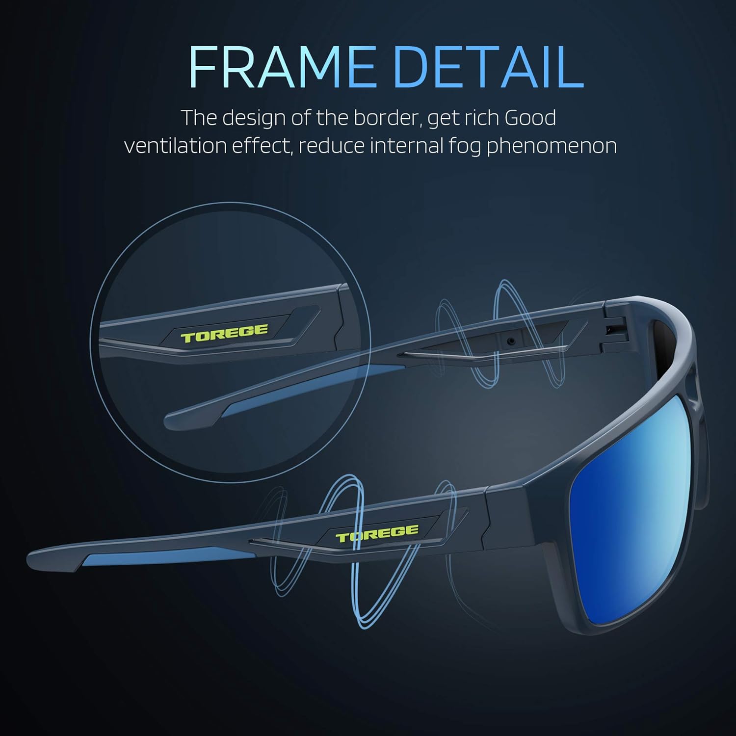 TOREGE Polarized Sports Sunglasses For Man Women Cycling Running Fishing Golf baseball TR90 Unbreakable Frame - Image 4