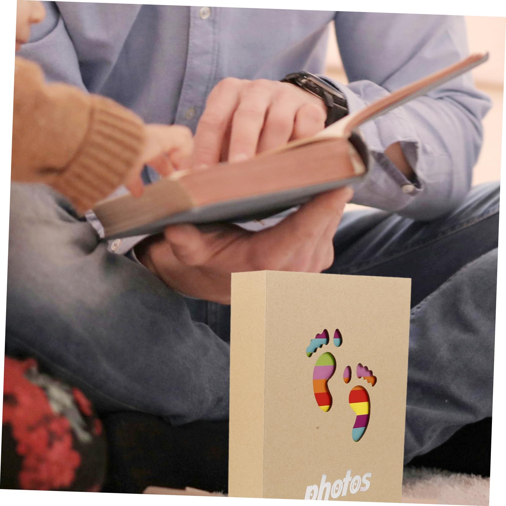 HANABASS 4 Teiliges Fotoalbum Kleines Tragbares Erinnerungsalbum für Erstes Jahr Einsteckseiten Vielseitig für Fotos Karten und Andenken Perfektes zur Babyfeier