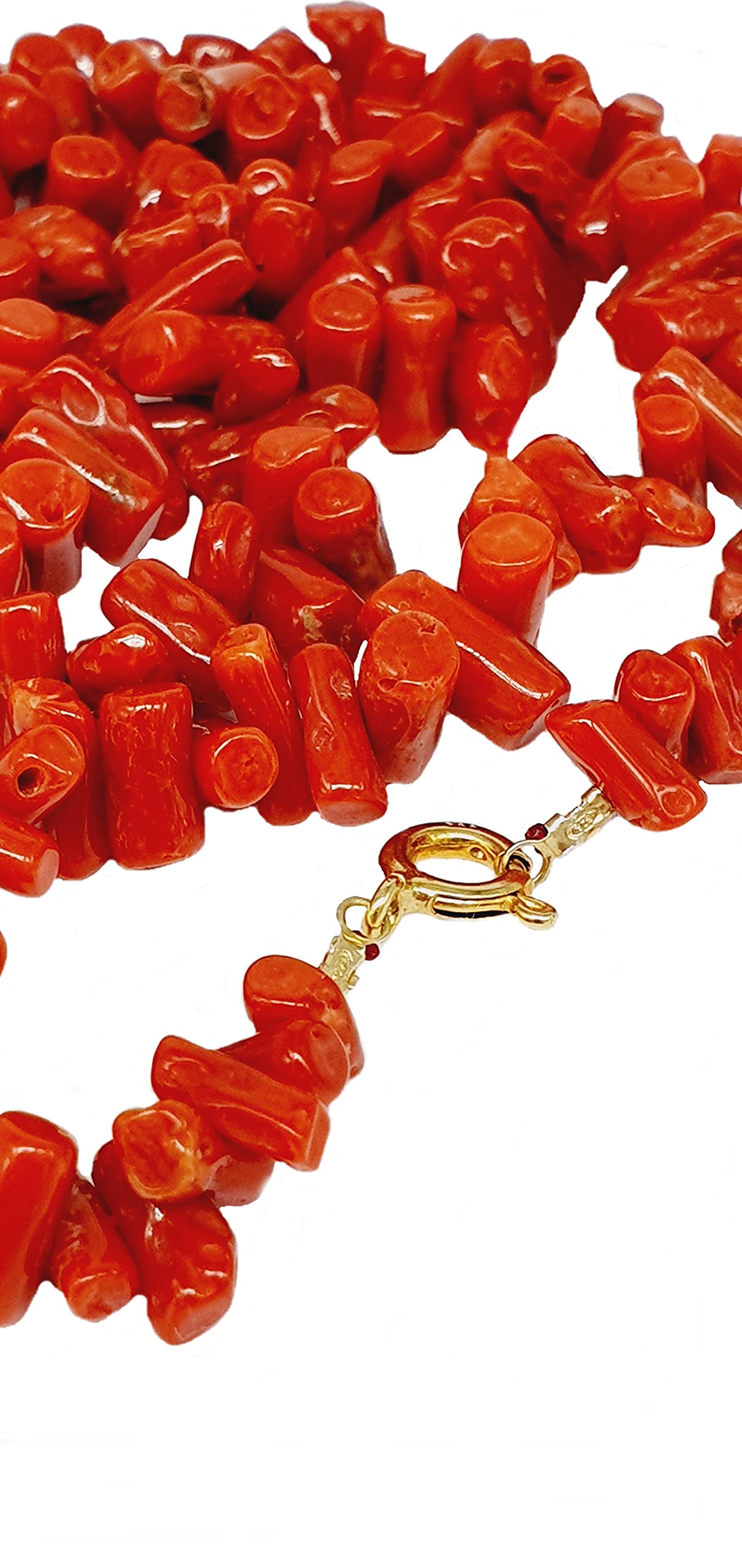 Sicilia Bedda - Collana in Corallo Rosso del Mediterraneo a frangia piccola - Argento 925 - Prodotto realizzato interamente a Mano