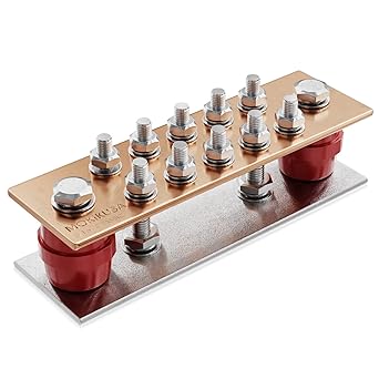 Wall Mounted Ground Bar Kit-Copper Bus Bar 7.88