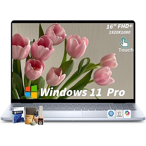 Dell Inspiron16 Touchscreen Laptop Computer - FHD+ 300nits Display, Intel Core i7-150U (10 Core, Up to 5.4Ghz), Fingerprint, Backlit KB, w/Accessoires,Windows 11 Pro(32GB DDR5 RAM, 1TB SSD)