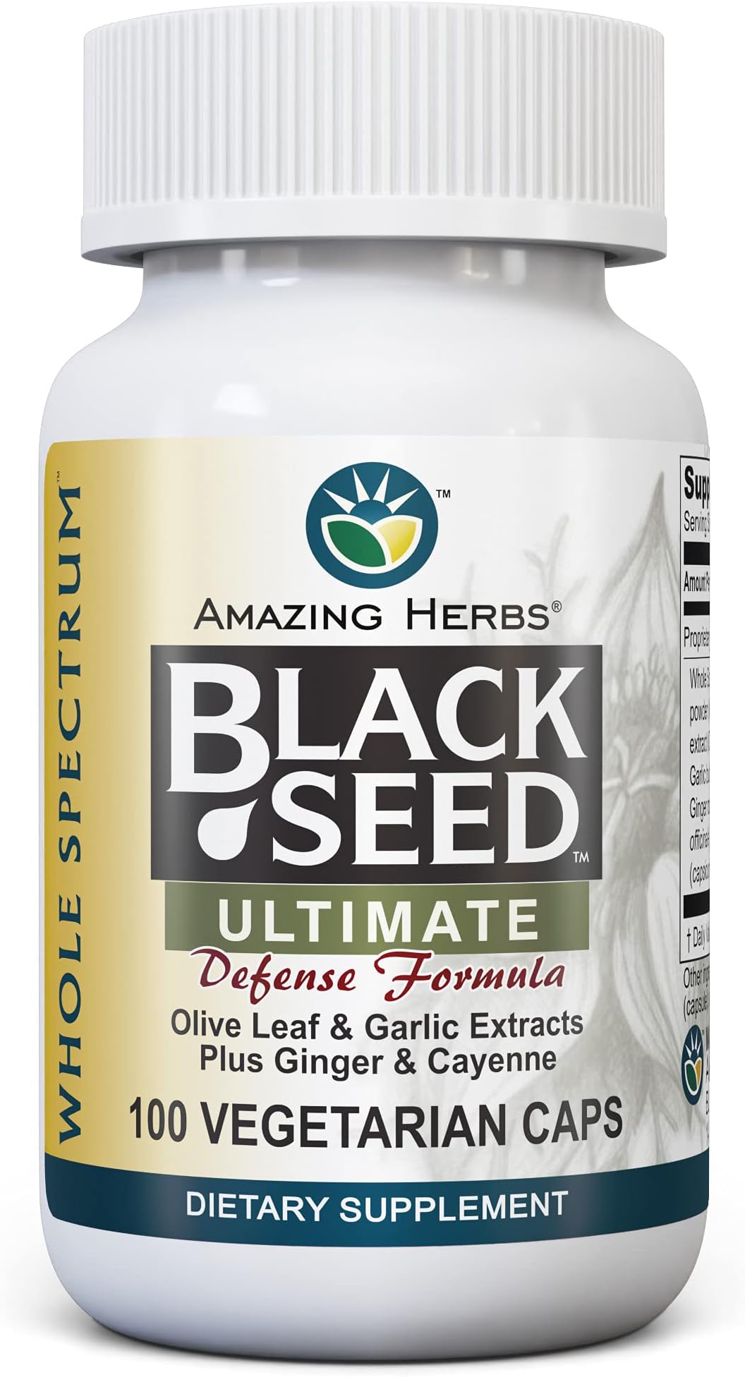 Black Seed Ultimate with Garlic, Ginger, Cayenne Capsules, 100 Count