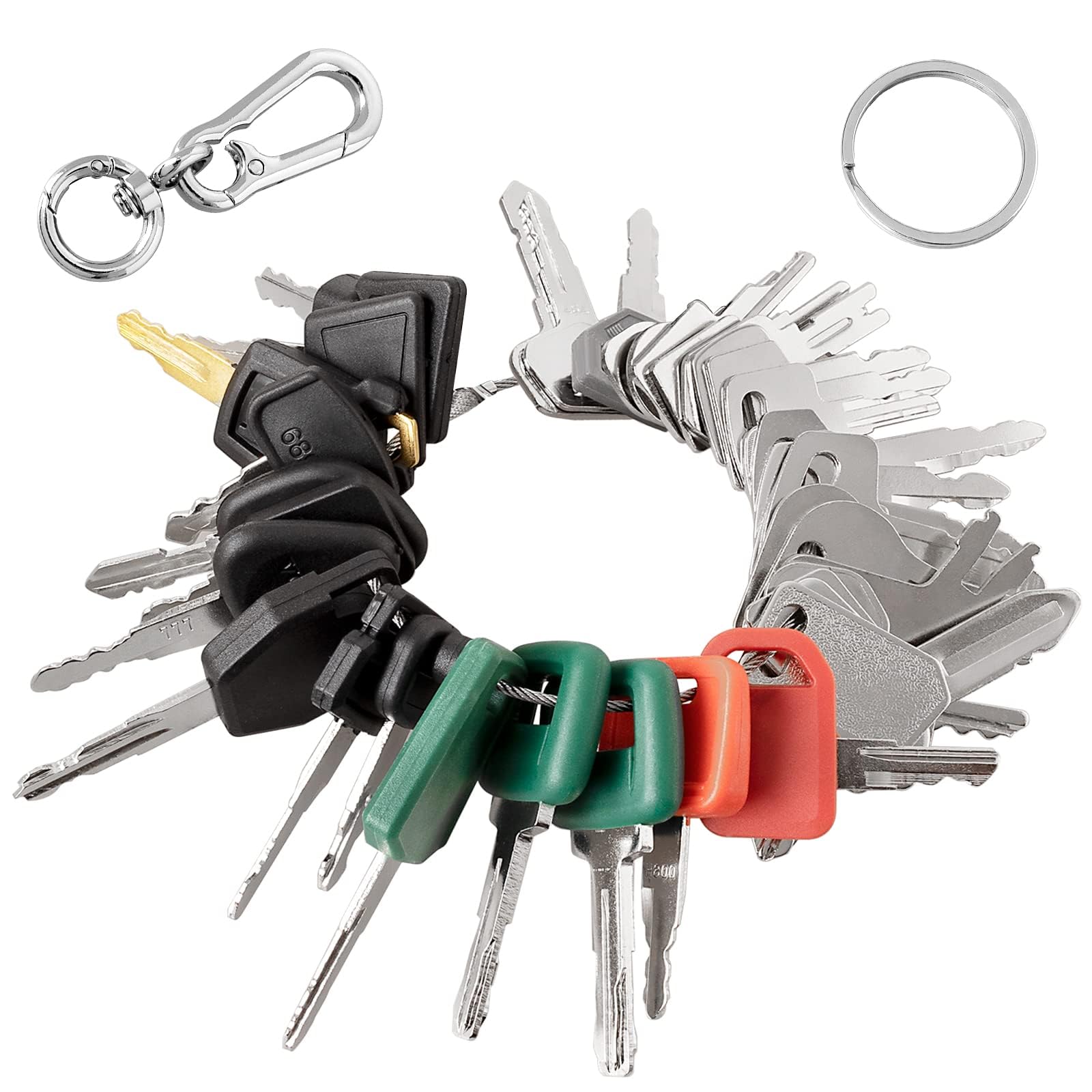 39 PCS Heavy Equipment Key Set, Construction Ignition Master Key Kit Compatible with Case Takeuchi Komatsu Hyster Kubota Cat New Holland JCB Volvo Yanmar Daewoo Ford Hitachi and More