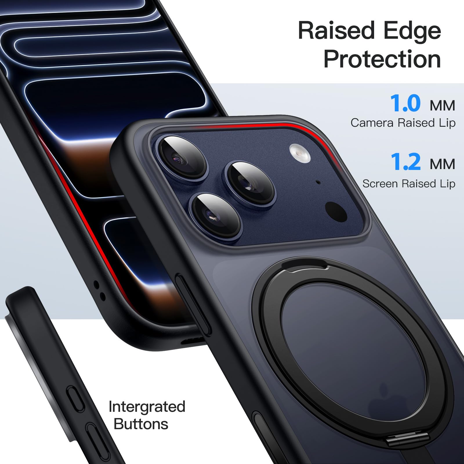 JETech Handyhülle Für IPhone 15 | Mit Drehbarem Ring & Ständer | MagSafe-kompatibel