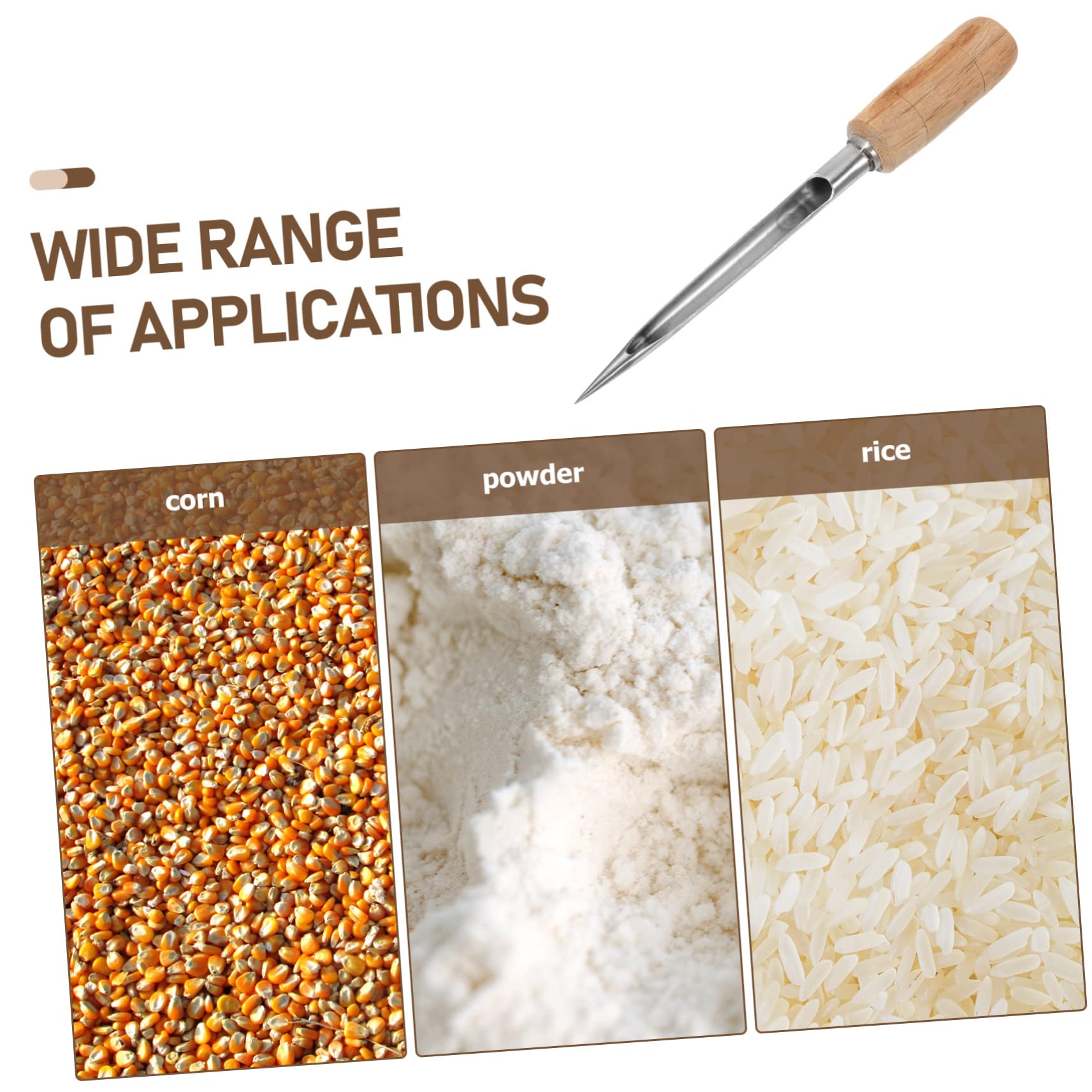 ULTECHNOVO 5piezas Muestreador De Granos De Inoxidable Sampler Multifuncional Para Cereal Polvo y Granos Herramienta Práctica Para Muestreo De Alimentos y Fertilizantes Exteriores