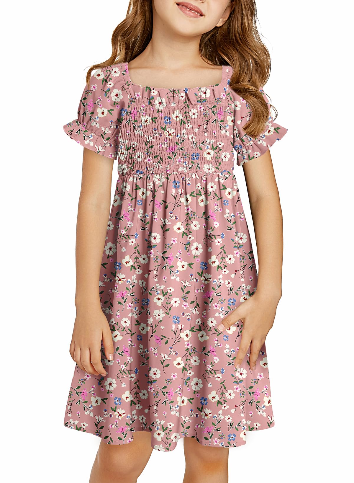 blibean Girls Summer Dress Tween Floral Boho Dresses Size 4-13 Years
