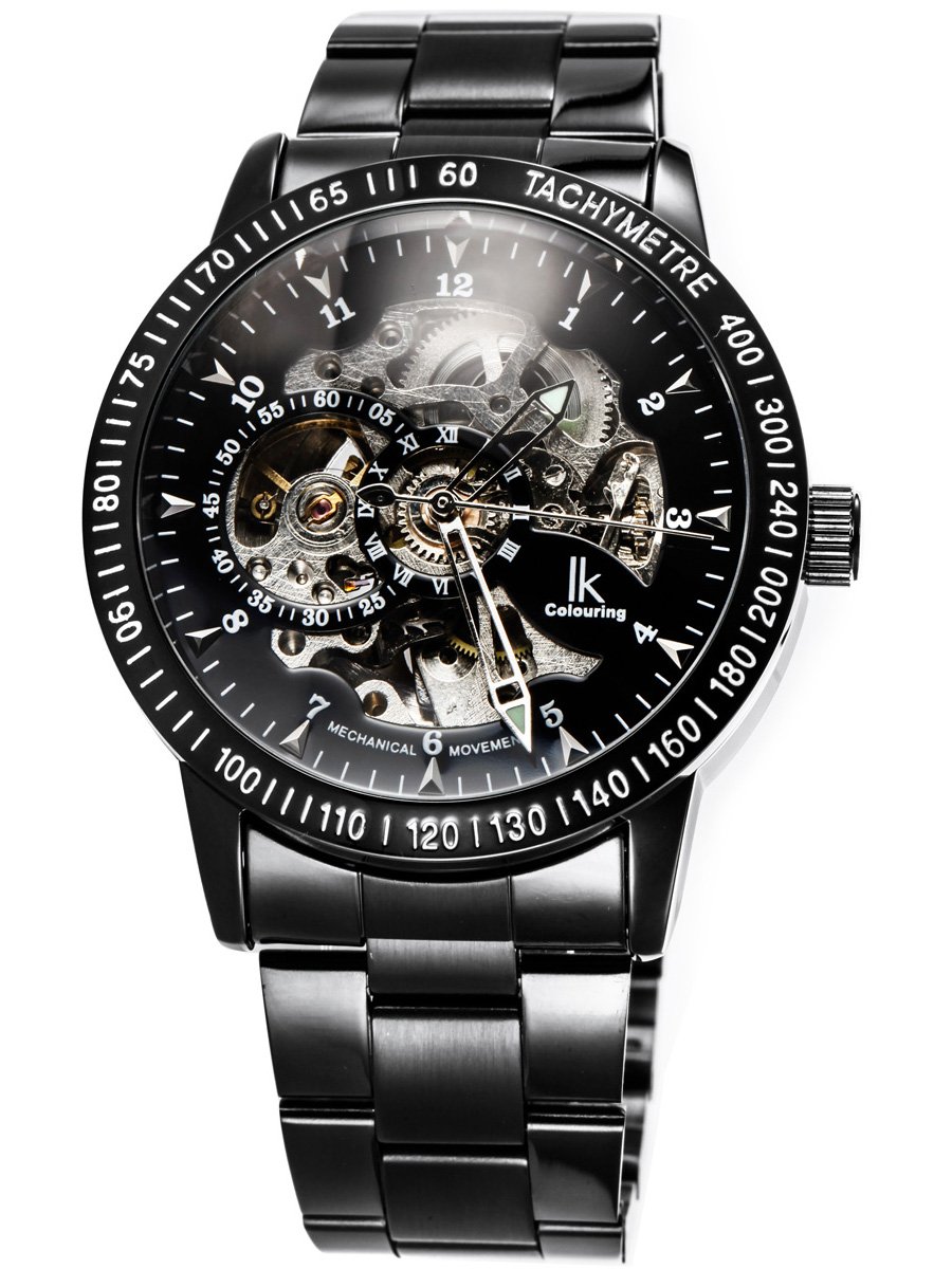 TAPORT Orologio Quadrato In Pelle Nera – Modello E2 – Design Robot – Regalo Unisex - 2