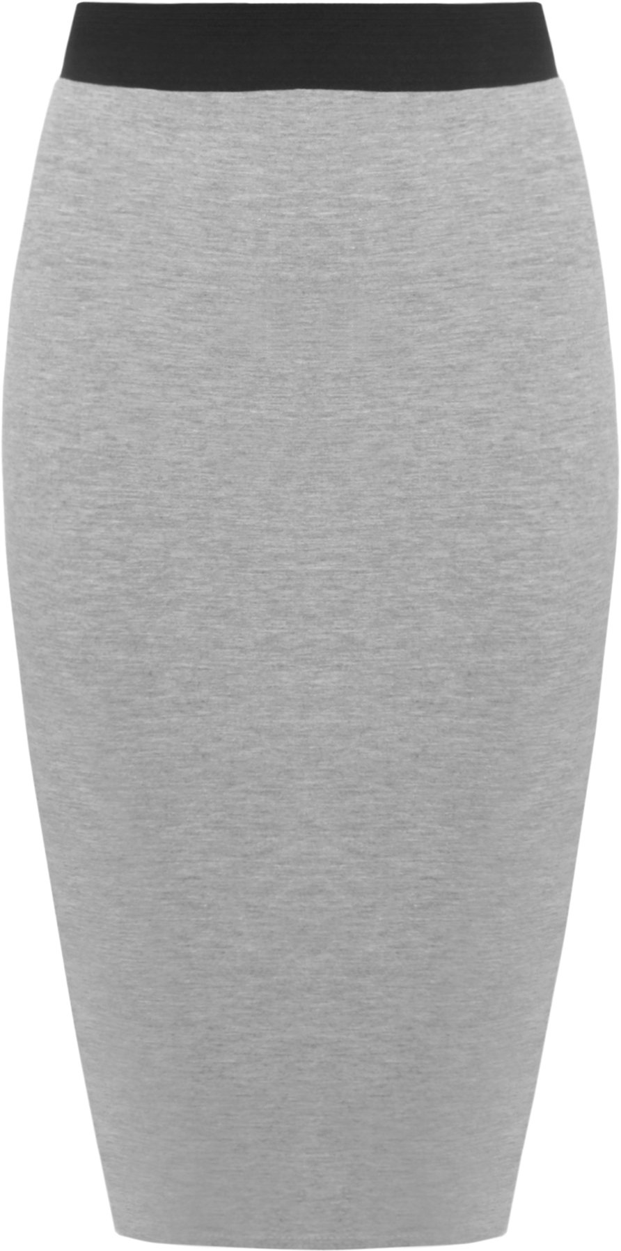 Gostyles Women's Grey Gostyles® Plain & Printed Bodycon Pencil Skirt, Office Casual Wear Stretch Jersey Elastic Waist Midi Skirt (, Xxl)
