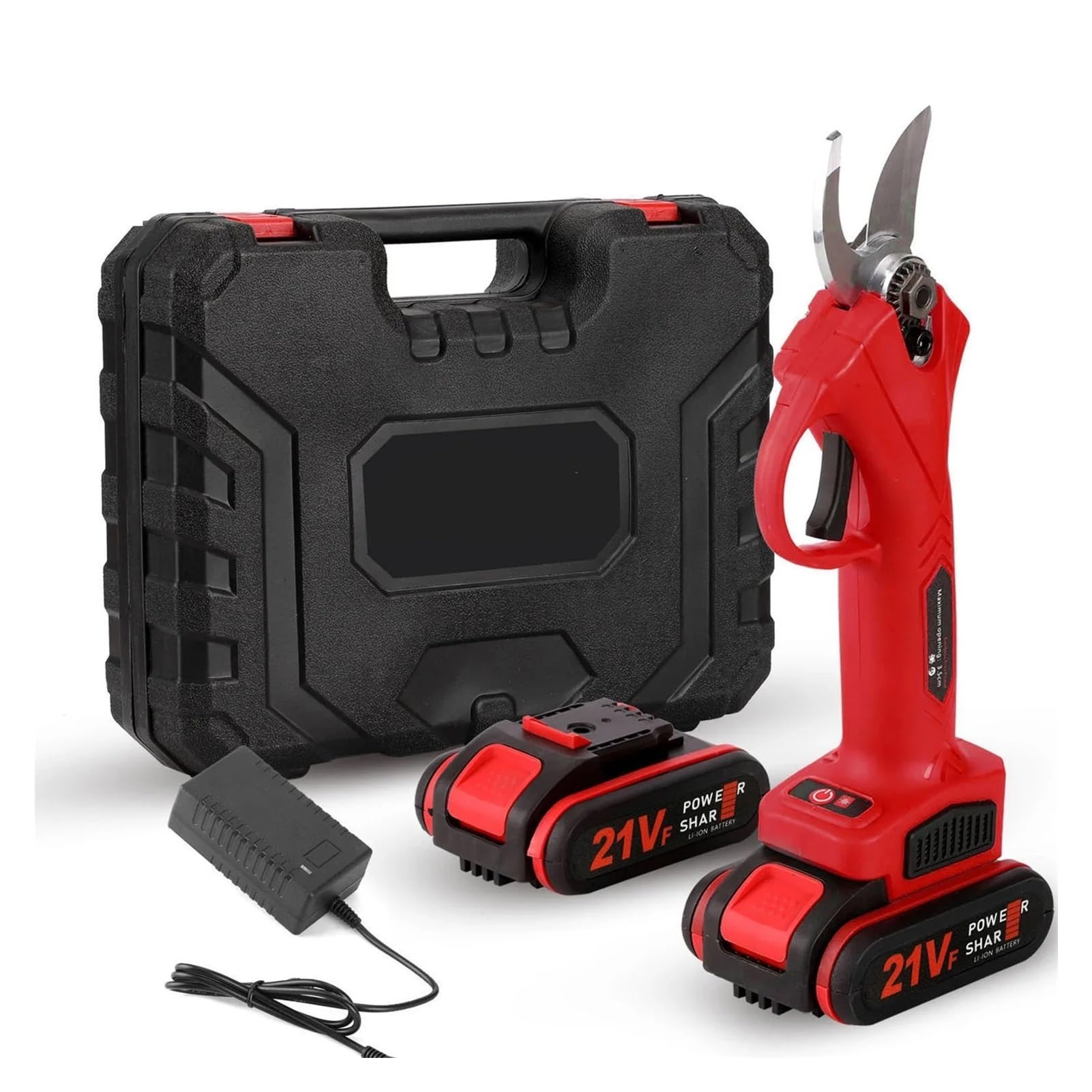 Przycinacz drzew, Nożyczki ogrodowe Bezprzewodowa sekator elektryczny 88VF 21V 30mm sekator elektryczny Akumulatorowe nożyce do przycinania Kosiarka ogrodowa(Rood)