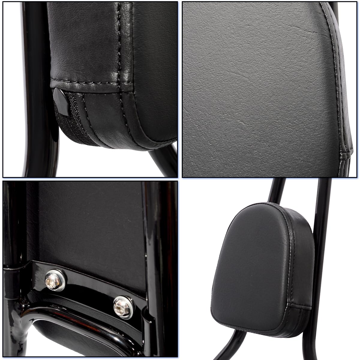 WOWTK 23.6" Tall Sissy Bar With Backrest Pad For Harley Sportster XL883 & 1200 (2004-2022)