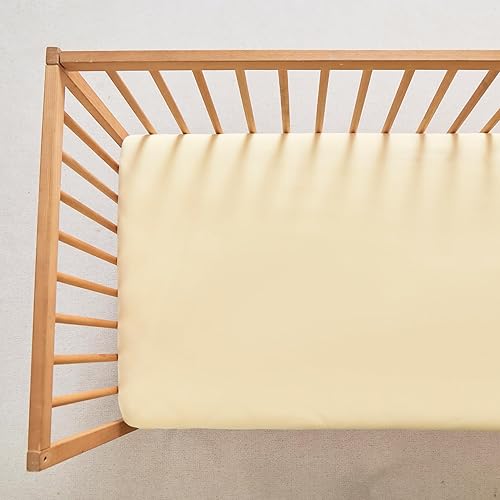 Miniatura 6 de Paquete de 2 sábanas bajeras para cuna, 100% algodón, de jersey de algodón, para colchón estándar de cuna de niños y niñas, ultra suaves,