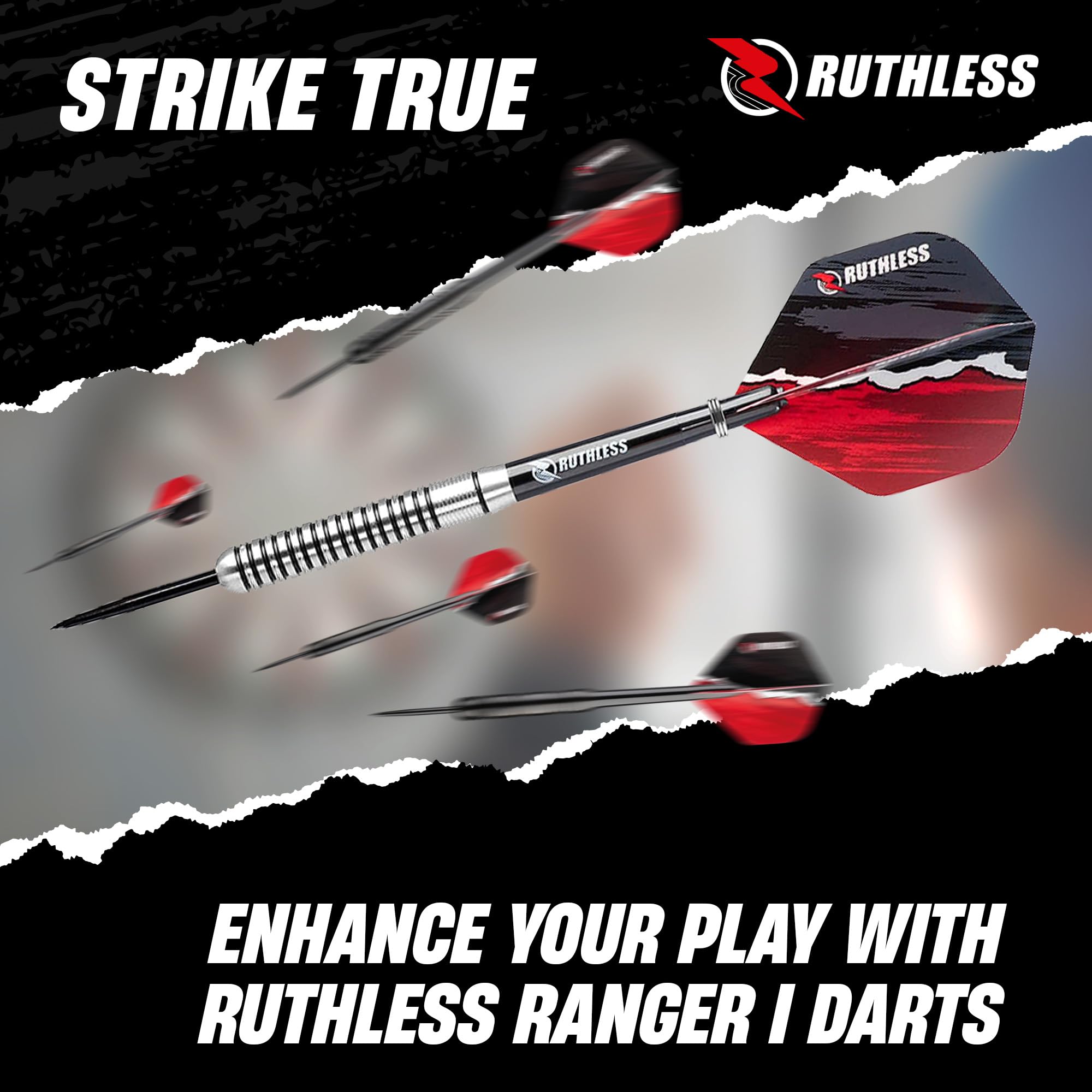 RUTHLESS Ranger I Professional zestaw rzutek ze stali wolframowej w rozmiarach 22 g i 24 g, z lokami i trzonkami