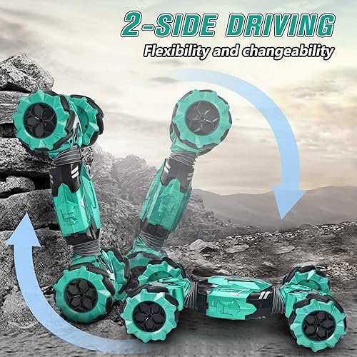 Miniatura 3 de NQD Paquete de coche de control remoto rosa y coche de acrobacias RC verde