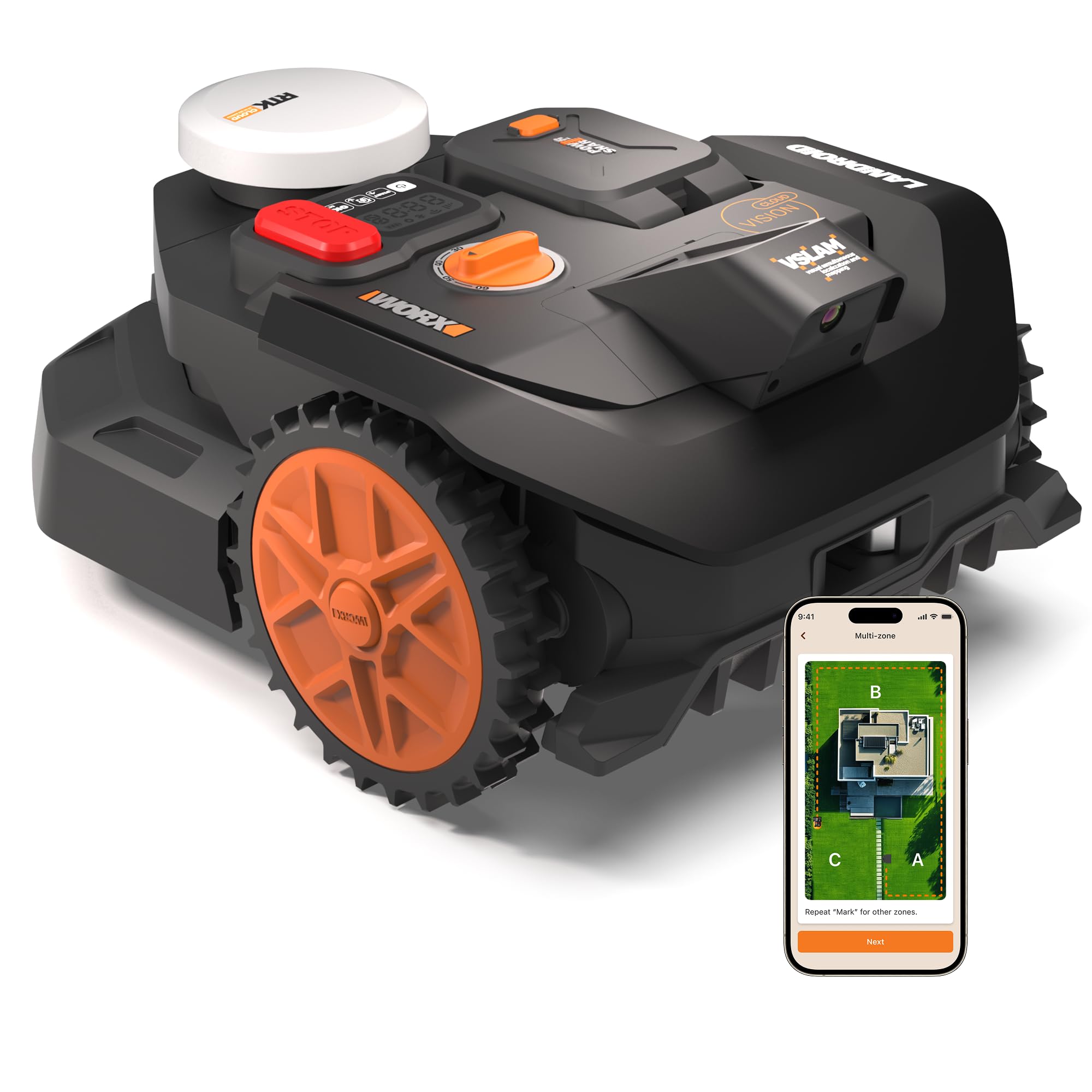 WORX Vision Cloud 2WD Robot Tondeuse WR304E