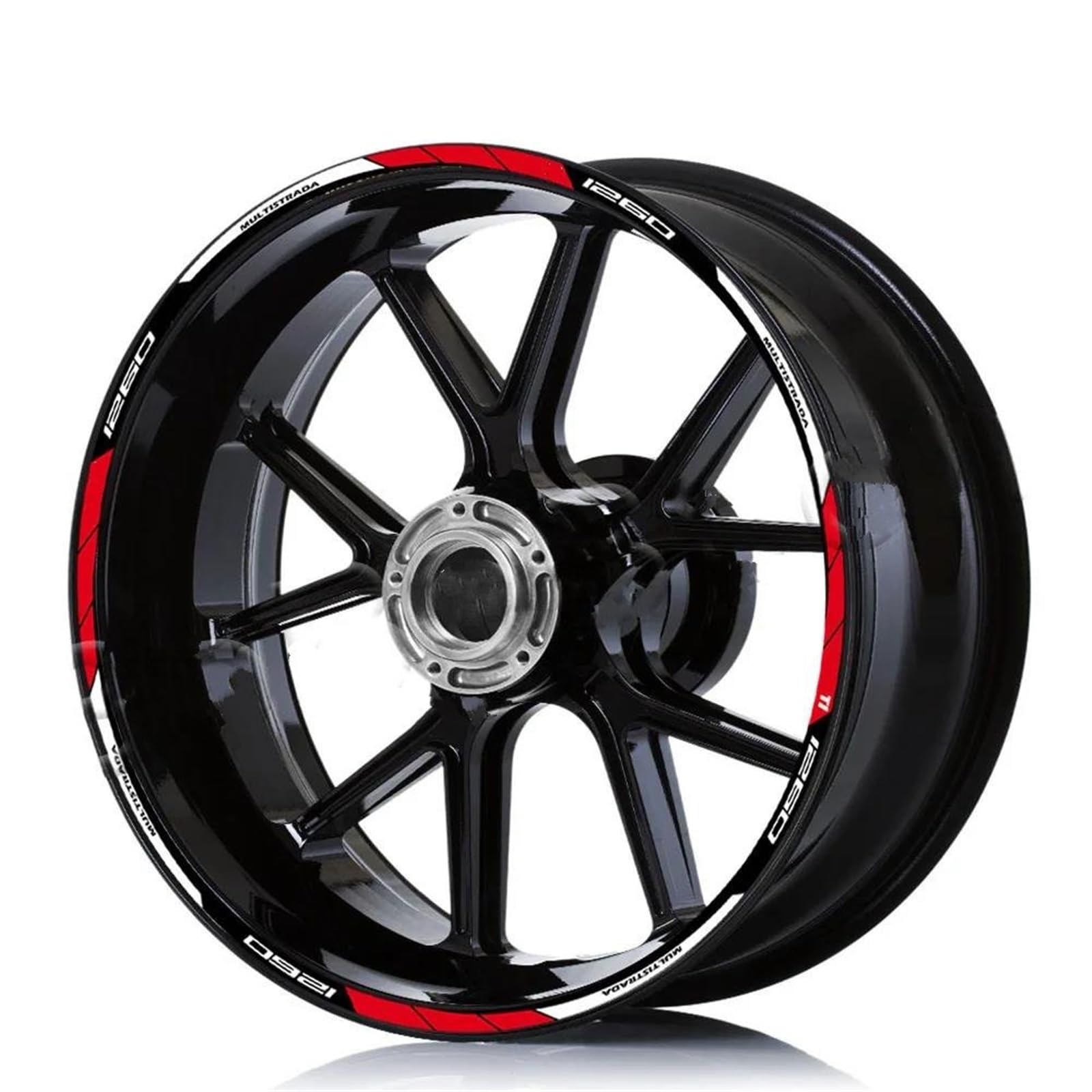 Rim Reflective Stickers Set Motorcycle Wheel Rim Stickers for Ducati Multistrada 1200 1260 Enduro 1200S 1260S Resistant Rain Decal Wheel Hub Decoration kit(Color 1)