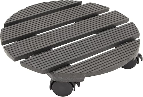 Stockroom Plus Carretilla redonda de 12 pulgadas con ruedas, ruedas de bloqueo resistentes de 360 grados, sostiene macetas de hasta 80 libras para